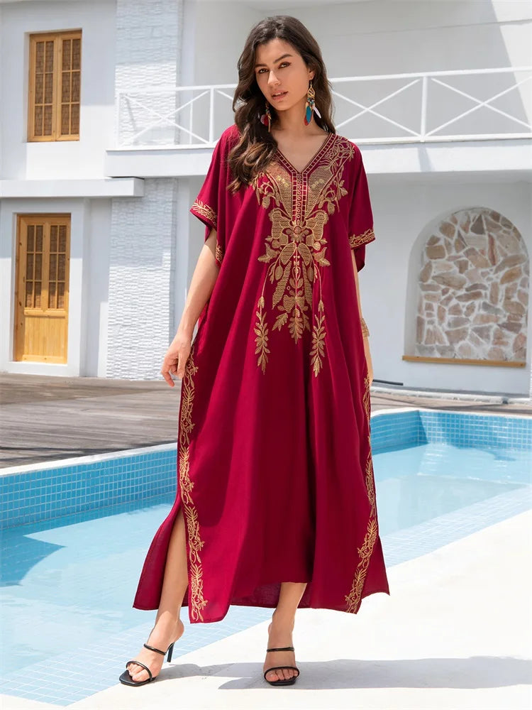 Gold Embroidery And Red Kaftan