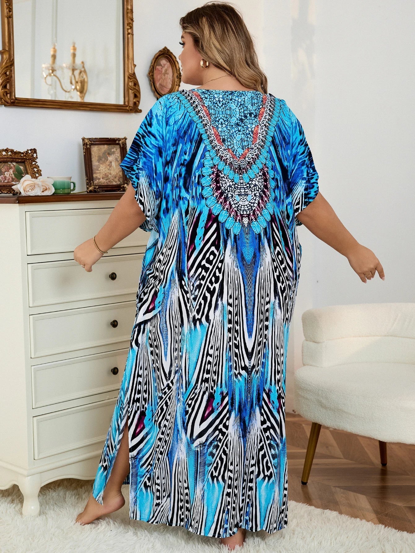 Leopard Print Kaftan/maxi dress