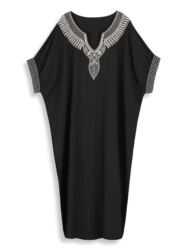 Black Embroidary Kaftan