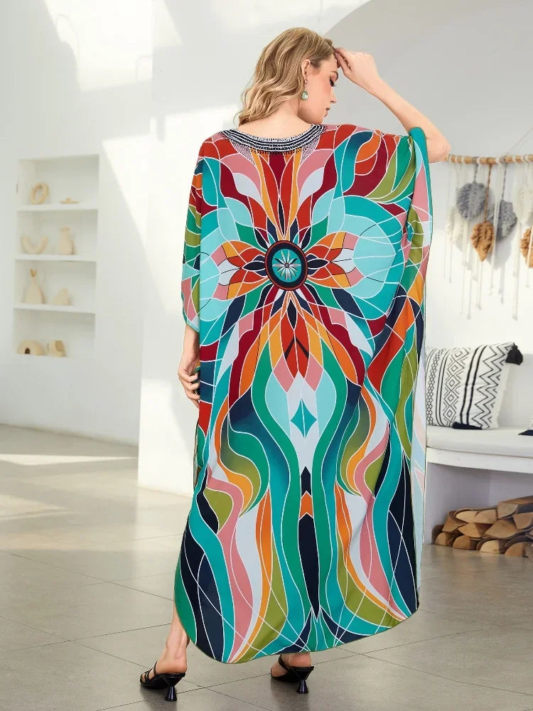 Green Striped Kaftan