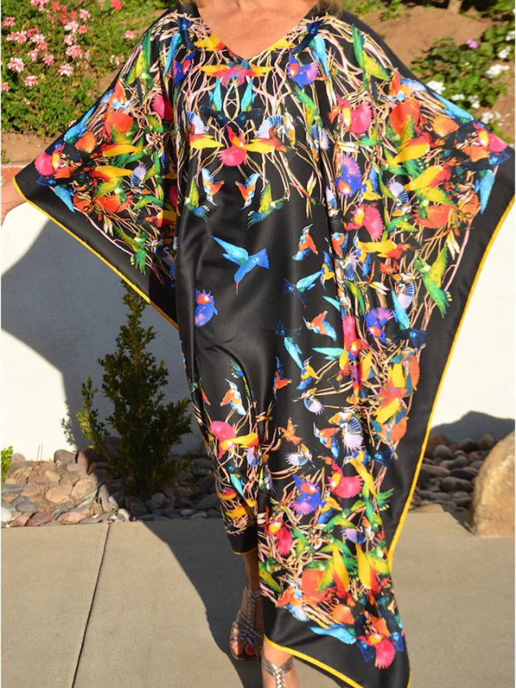 Beach Dresses Bird Bohemian Kaftan