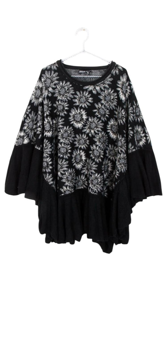 Daisy Poncho/black