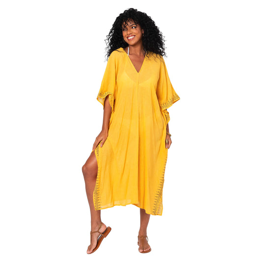 KAFTAN SUMMER MID-LONG 3/4 SLEEVES IN YELLOW