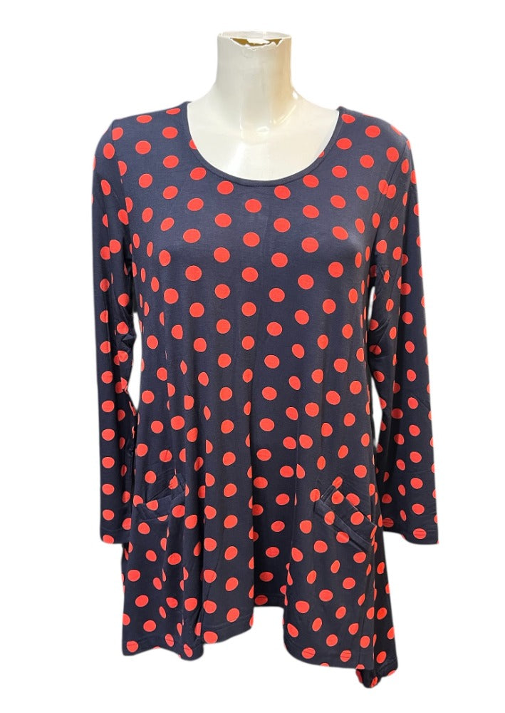 Red polka tunic