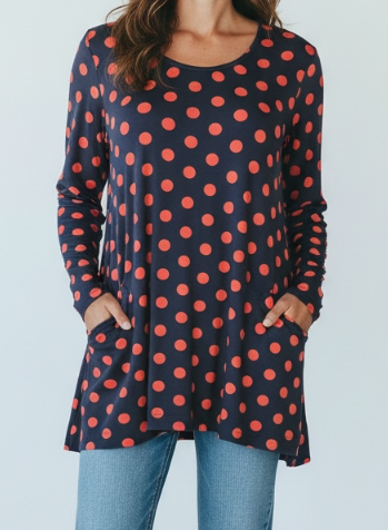 Red polka tunic